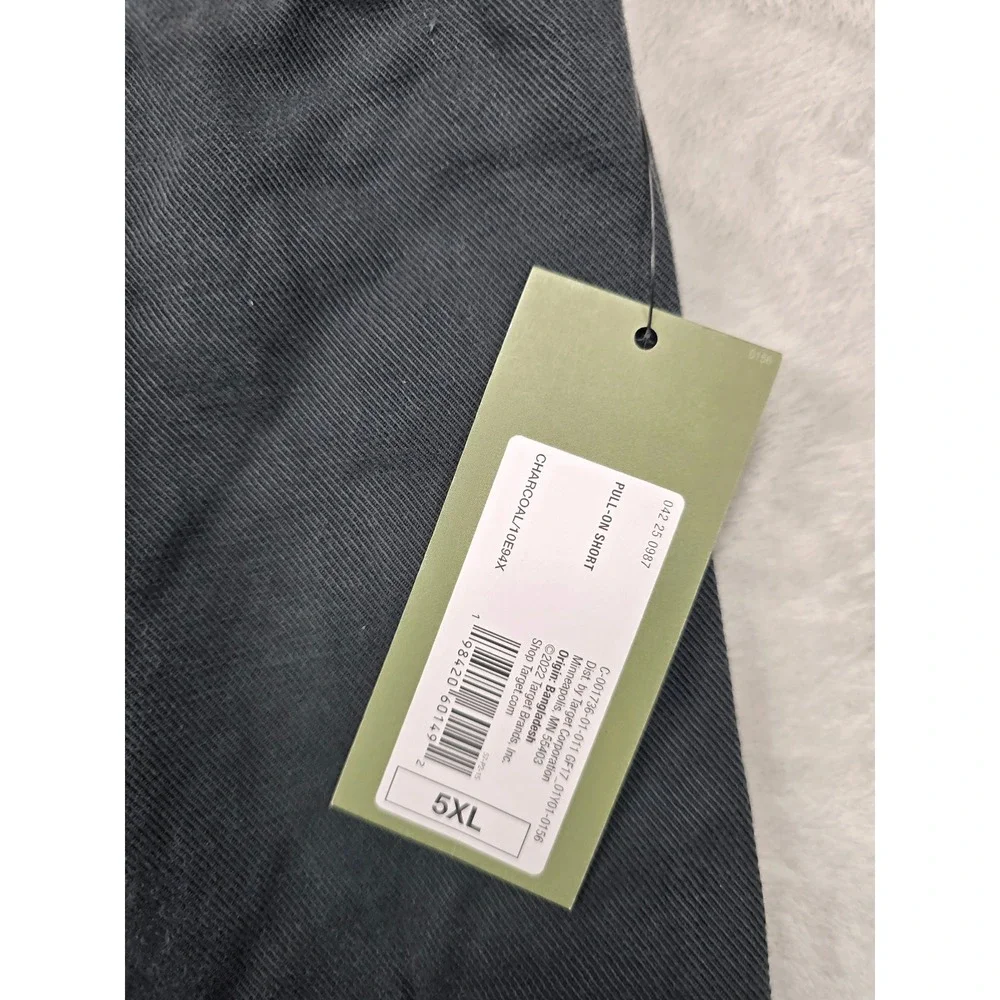 Lot‎ of 2 Goodfellow Pull-On Shorts Mens 5XL Big Tall Charcoal Gray Cotton NEW
